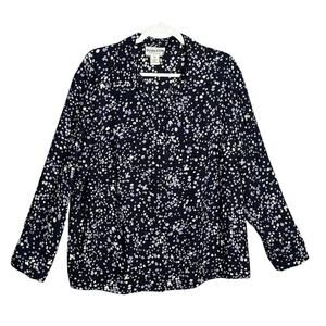 Pendleton Womens Size 18W Vintage Button Up Shirt Navy Purple Floral cottagecore